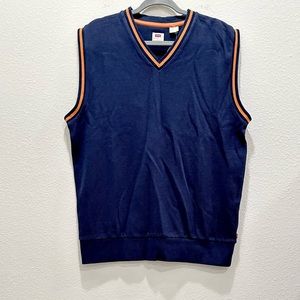 NWT! Men’s LEVI’S Navy V-Neck Sweater Vest Tank Sleeveless Sweater!